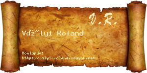 Vályi Roland névjegykártya