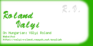 roland valyi business card